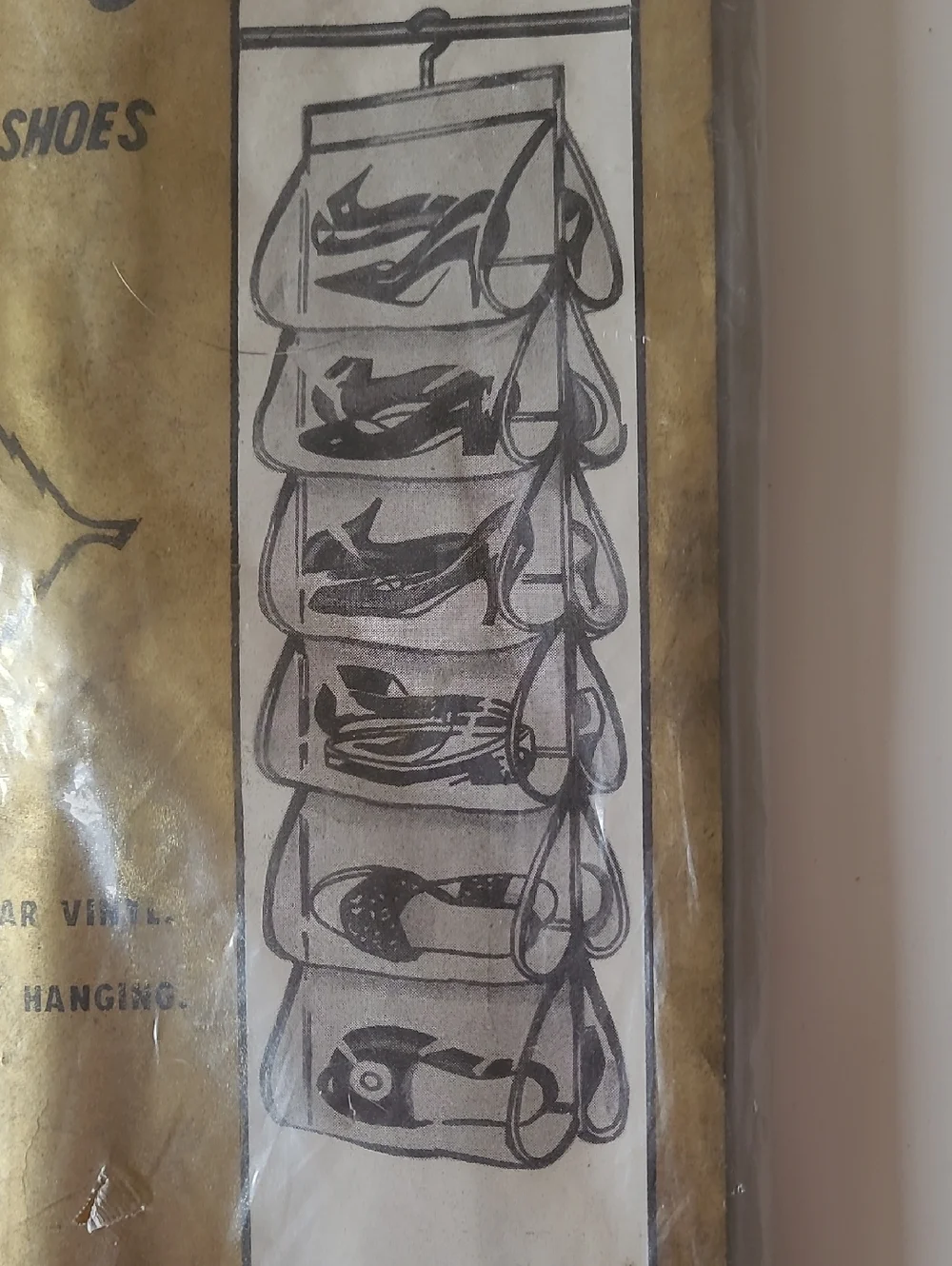 Vintage Closet Vinyl Hanging Closet Shoe Caddy Organizer Holds 12 Pairs